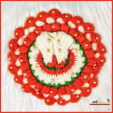 Woolen Fancy Orange & Cream Poshak With Cap